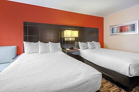 Double Room with Two Double Beds and Roll-In Shower - Disability Access/Non-Smoking