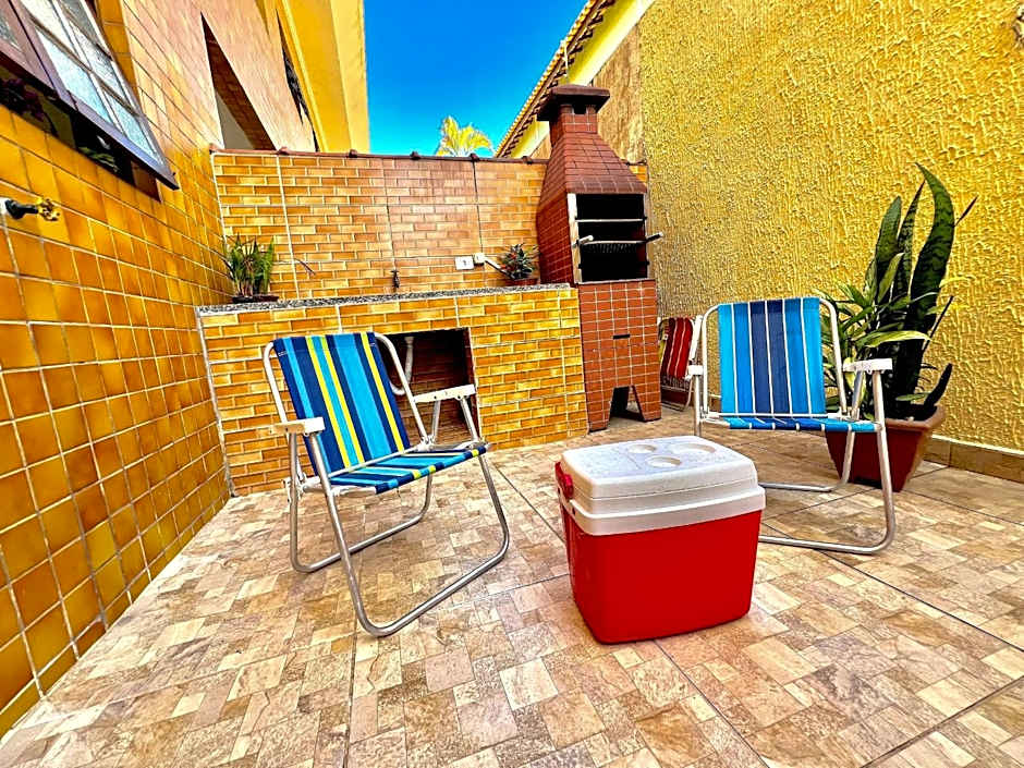Studio pé na areia com área de churrasco privativa