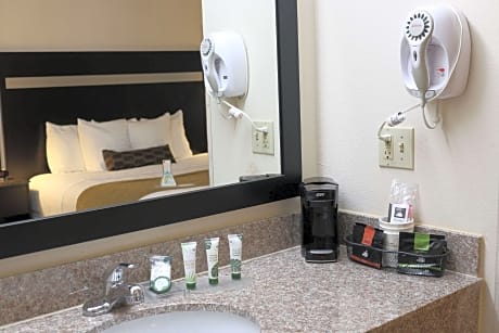 Accessible - 1 Queen Mobility Accessible Roll In Shower Microwave And Mini-Refrigerator Wi-Fi Non-Sm