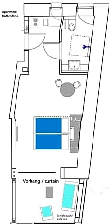 Apartment Blaupause with Garden View