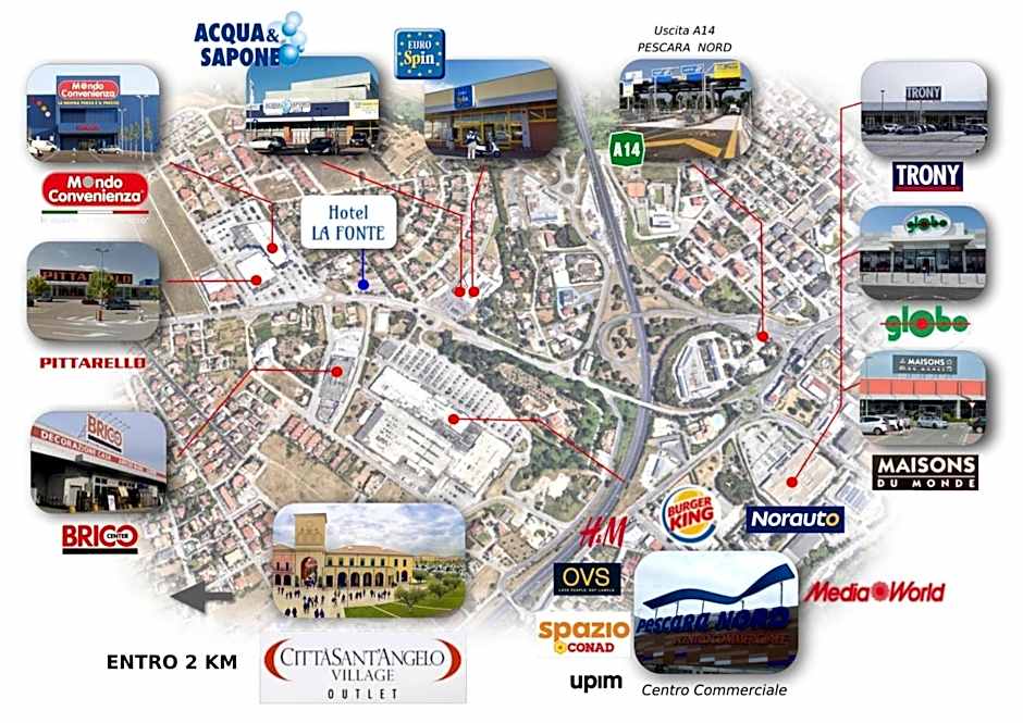Hotel La Fonte a 300m uscita A14 Pescara Nord