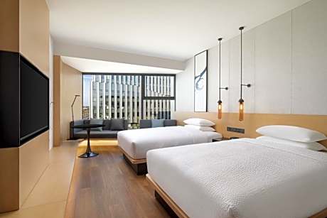 Deluxe Double Room with Two Double Beds and City View