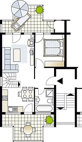 Kapitänsdeck 6 Personen (mit offener Galerie)