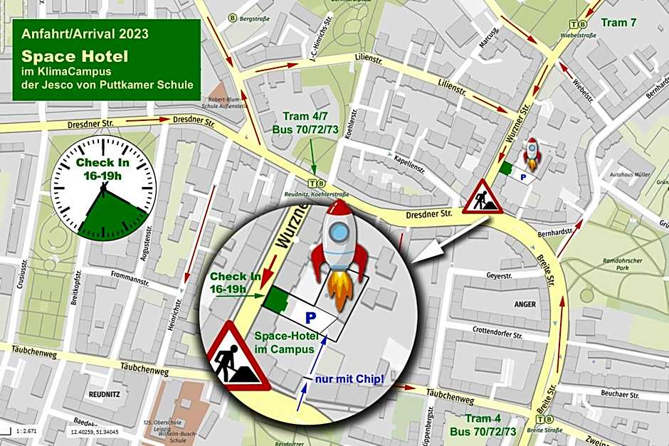 Space Hotel im Campus der JvP Schule