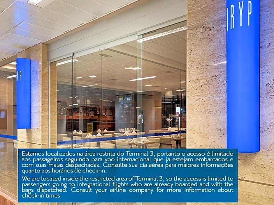 TRYP BY WYNDHAM São Paulo Airport - Hotel de Transito Terminal 3 -Lado Ar - Área restrita á passageiros já embarcados - Piso 1