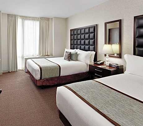 Double Room with Two Double Beds and Roll-in Shower - Mobility/Hearing Access