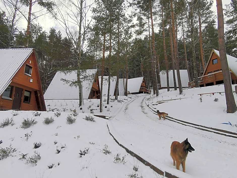 Przystań nad Sanem z widokiem na góry i rzekę