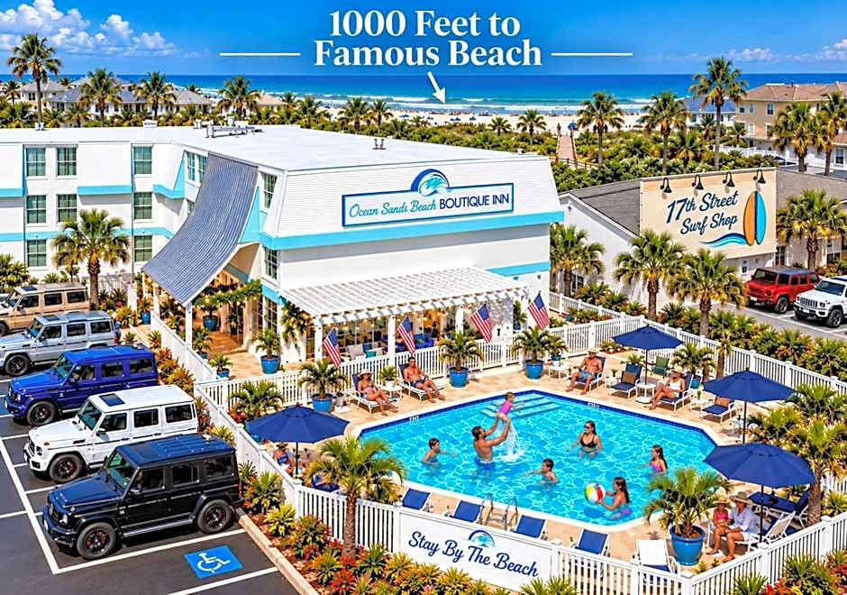 NEW 2026-Ocean Sands Beach Boutique Inn-24Hr Sauna and Salt-Mineral Pool-Free Beach Bikes and Famous Beach-Fresh Baked Cookies-Popcorn-In Room Bathrobes-Sunscreen-65 Inch TVsNetflix-Bedside Candy-Free Laundry- 4 Grand Black Beds-Call & Save-1-252-AHA-SAND