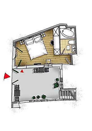 Standard Double room, courtyard view - Kovacica Street 20