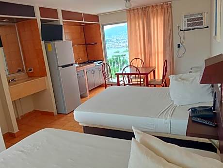 Double Room with Two Double Beds and Pool View