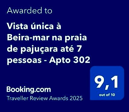 Vista única à BEIRA-MAR na praia de pajuçara - dois quartos- Apto 302