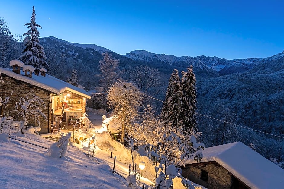 B&B IDUEVAGAMONDI immerso nel bosco tra le MONTAGNE con area benessere come EXTRA
