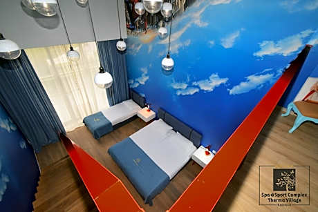 Spiderman Thematic Family Room on Two Levels (4 Adults + 1 Child)