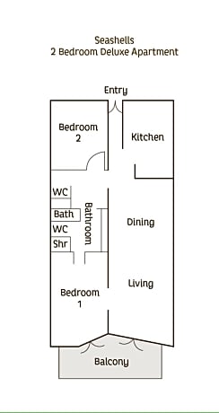 Seashells Two Bedroom Deluxe Apartment
