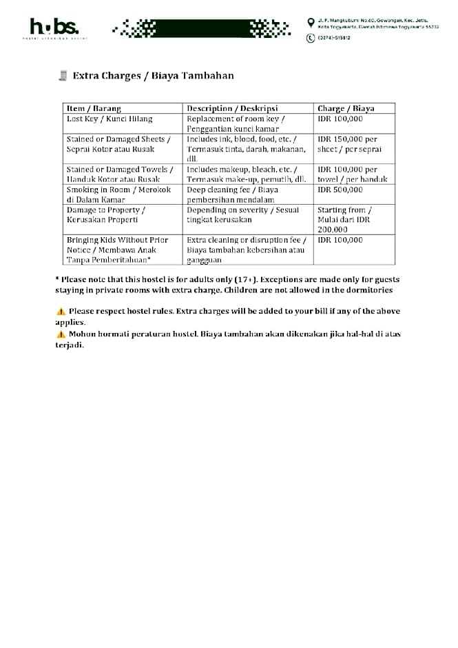 HUBS Hostel Yogyakarta