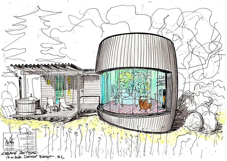 Cabanes avec jacuzzi les pieds dans la vignes