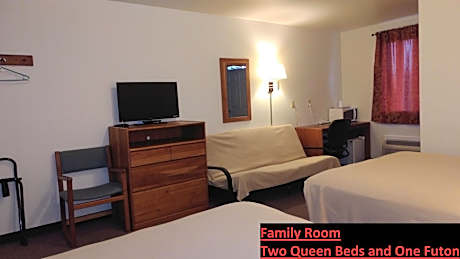 Family Room with Two Queen Beds and One Futon
