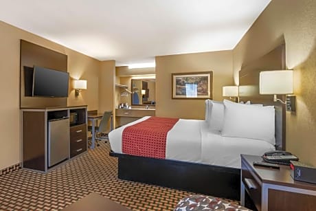 1 King Bed, Smoking Room, High Speed Internet Access, Microwave, Refrigerator, Continental Breakfast