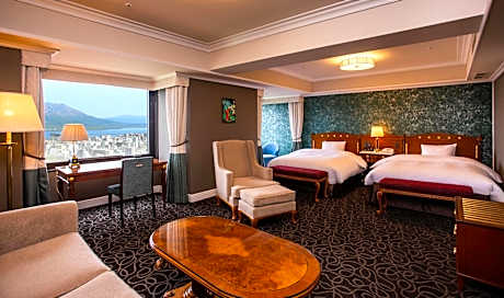 Premium Twin Room with Sakurajima View - Non-Smoking