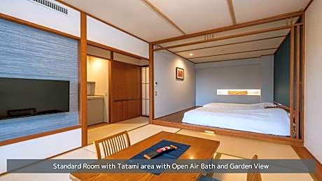 Standard Room with Tatami area with Open Air Bath and Garden View