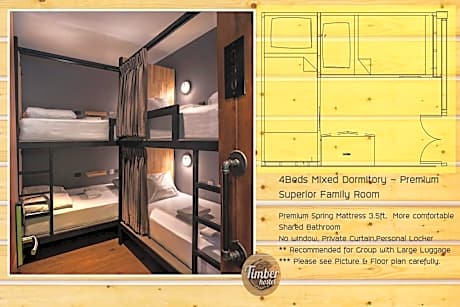 Bed in 4-Bed Mixed Dormitory Room