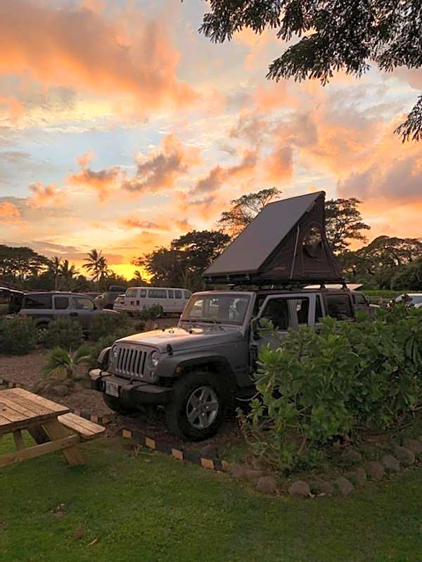 CampCar Maui Jeeps SUVs Hybrid Camper van Rentals with equipment and Travel Advice