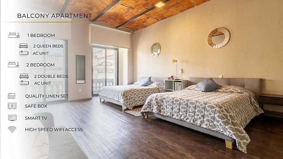 204 Historic Center 2Bdrm 2Bath AC Apt Rooftop