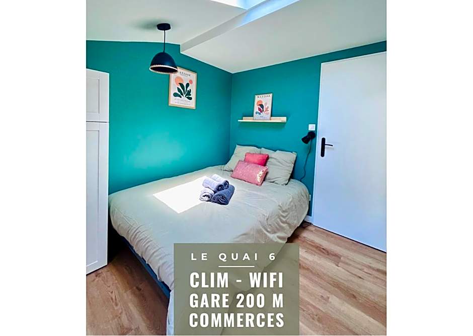 LE QUAI 6 - Studio neuf CALME LUMINEUX - CLIM - WiFi - Gare à 200m