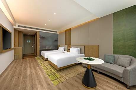 Premium Double Room with Two Double Beds and Mountain Ksitigarbha Bodhisattva View