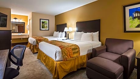 2 Queen Beds, Smoking Room, High Speed Internet Access, Microwave And Refrigerator, Coffee Maker, Ir