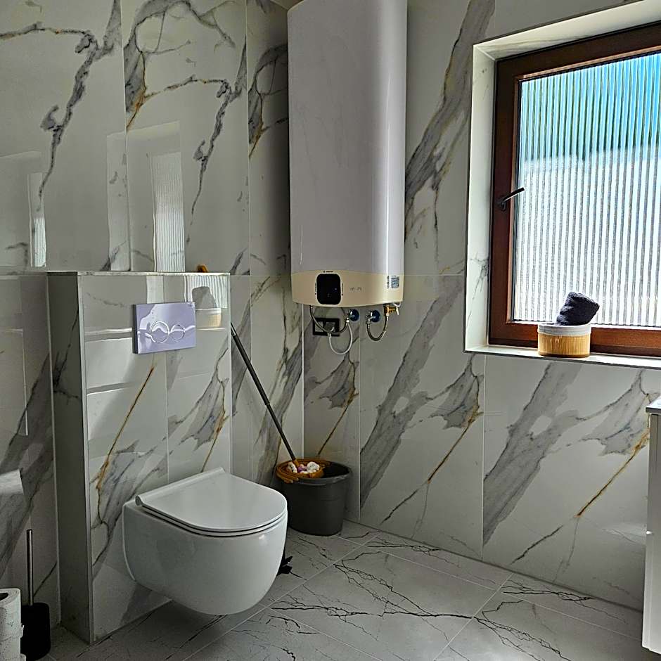 Przystań nad Sanem z widokiem na góry i rzekę