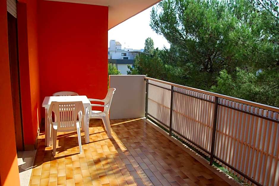 Warm two-room flat with balcony near the beach