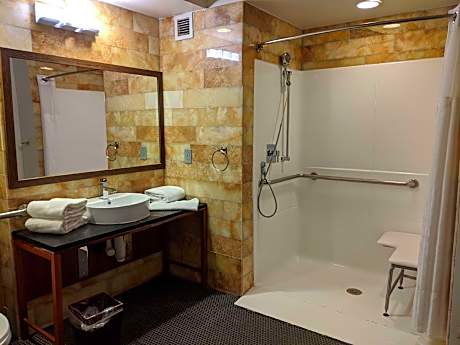 2 QN MOBILITY/HEARING ACCESS RI SHWR VIS FIREALRM/DOOR/PHN ALRT MICROWAVE-REFRIDGE-IN ROOM SAFE