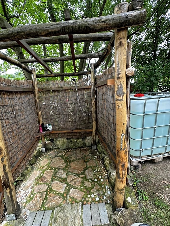 Cozy wood hut on the farm