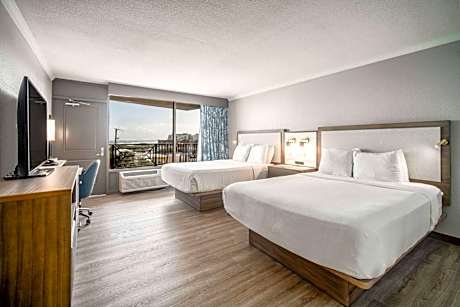 Queen Room with Two Queen Beds and Balcony - Ocean/Pool View - Non-Smoking