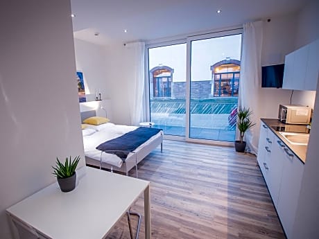 Apartment-Modern-barrierefreies Badezimmer-Terrasse-M