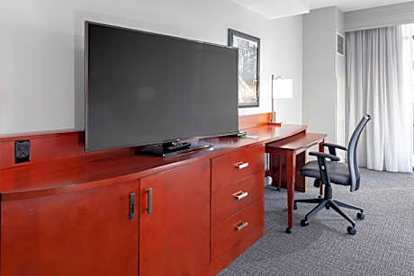 One-Bedroom King Suite with Sofa Bed and Balcony - Mobility and Hearing Accessible with Roll-in Shower