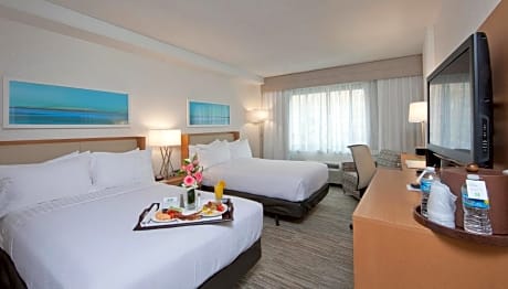 Double Room with Two Double Beds - Hearing Mobility Accessible Roll-In Shower