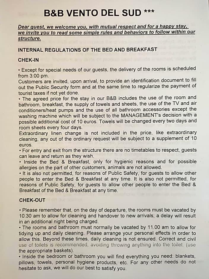B&B VENTO DEL SUD