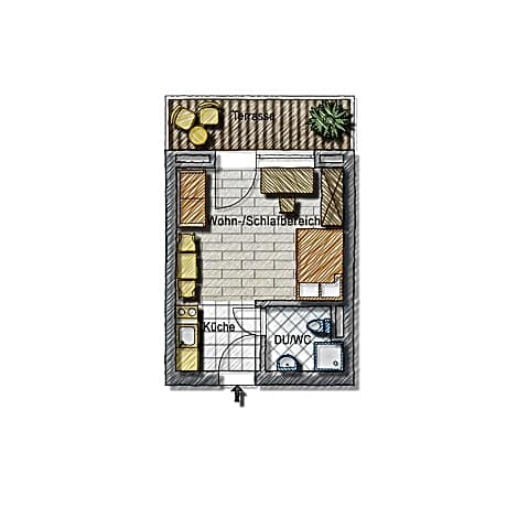 Studio with Terrace
