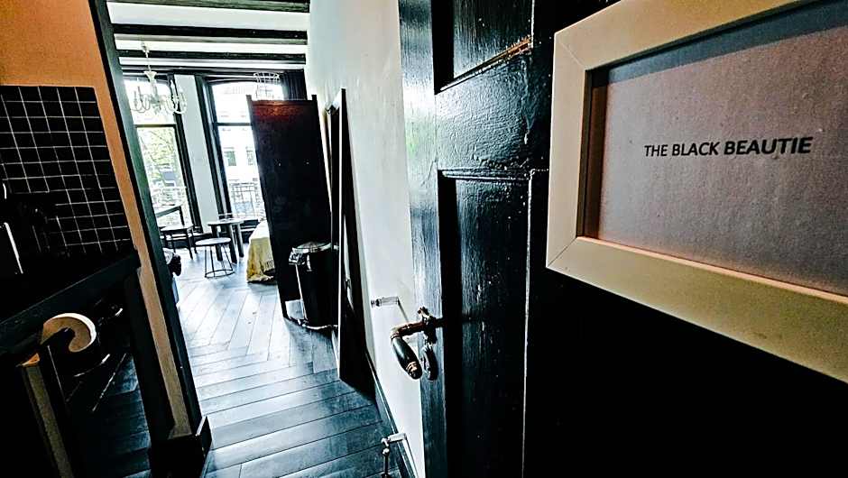 JoyJoyJoy the Black Beauty ecolicious studio in a canal house with French balcony with view on the canals