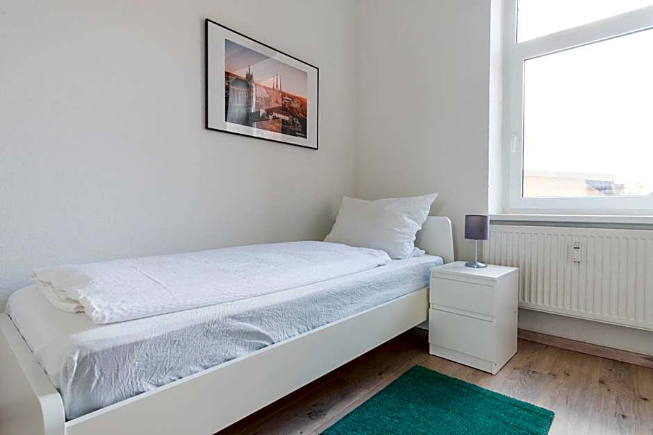 Komfortable Monteursunterkunft: 4-Zimmer-Wohnung mit getrennten Betten
