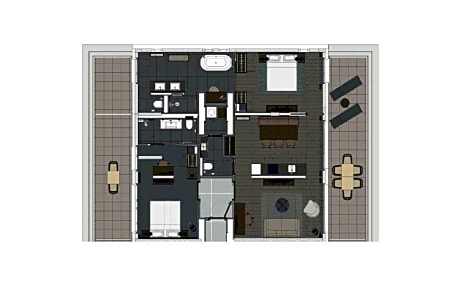 Two-Bedroom Rooftop Suite