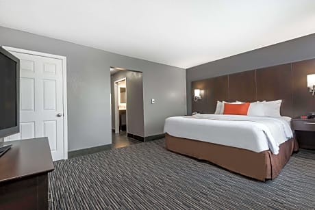 1 King Bed One-Bedroom Mobility Accessible Suite with Grab Bars Non-Smoking