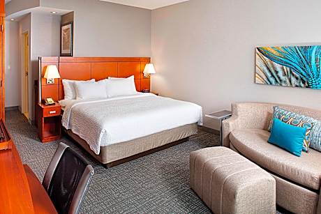 Premiere King, 1 Bedroom Hospitality Suite, 1 King, Sofa Bed, Courtyard View