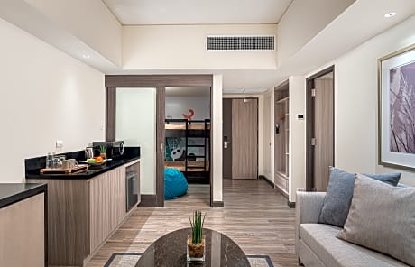 One Bedroom Family Suite with 1 King Bed and 1 Bunk Bed Single