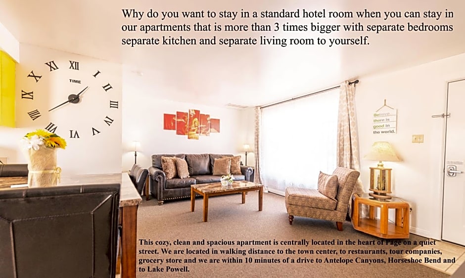 1 or 3 Bedroom Apartment with Full Kitchen
