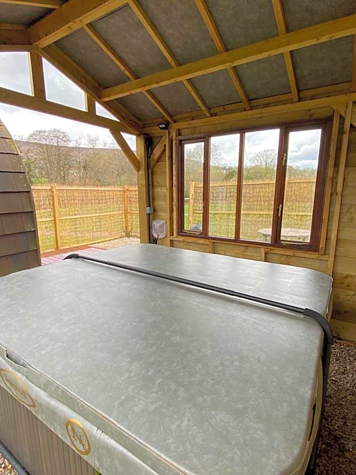 luxury pod with hot tub