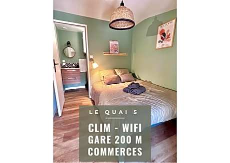 LE QUAI 5 - Studio NEUF CALME - CLIM - WiFi - Gare à 200m
