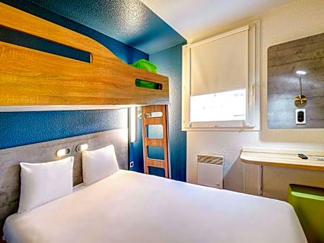 Room with One Queen Bed and One Bunk Bed